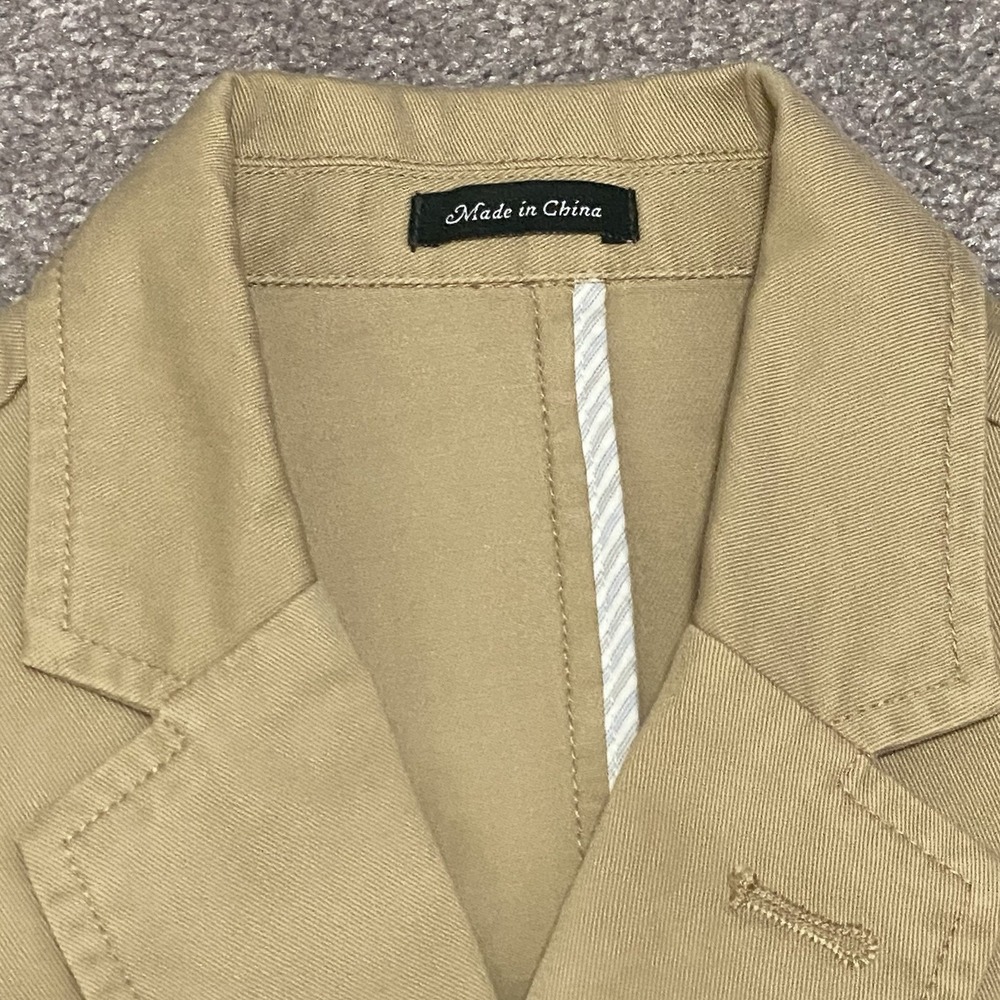 J Crew Mens S Unstructured Cotton Blazer Khaki Sport Coat Preppy Y2K Academia - Picture 13 of 15